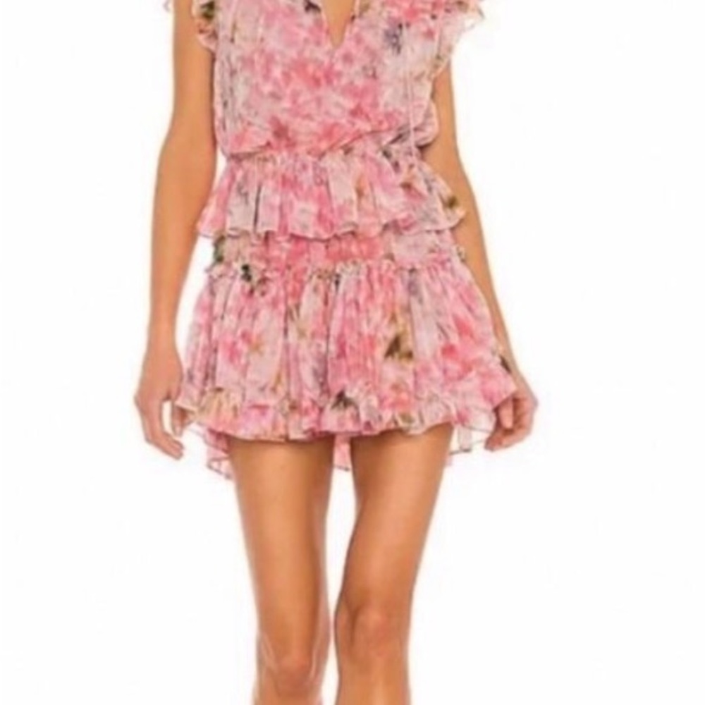 Misa Los Angeles Pink Floral Dress